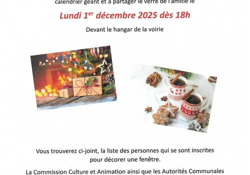 Calendrier des fenêtres de l'Avent 2025