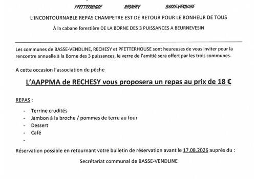 Repas Champêtre Borne des 3 Puissances
