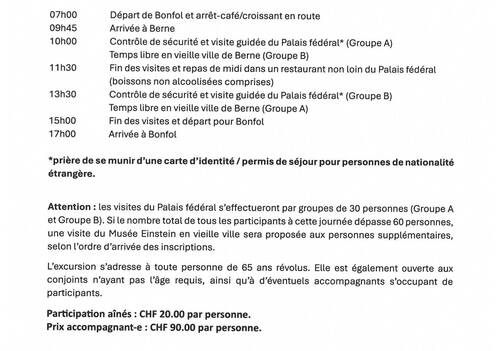 Sortie des ainés