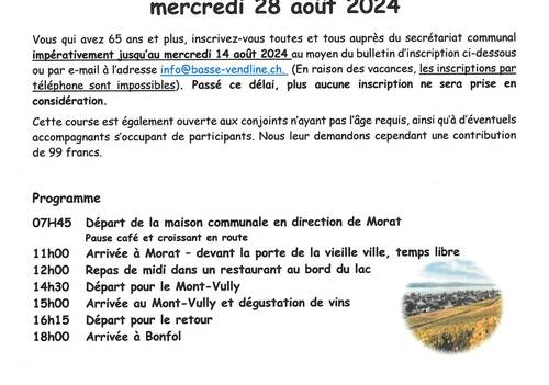 Excursion des aînés