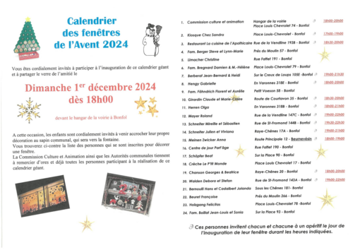 Fenêtres de l'Avent 2024