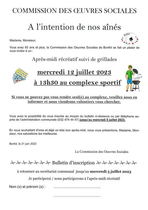 Après-midi récréatif des aînés