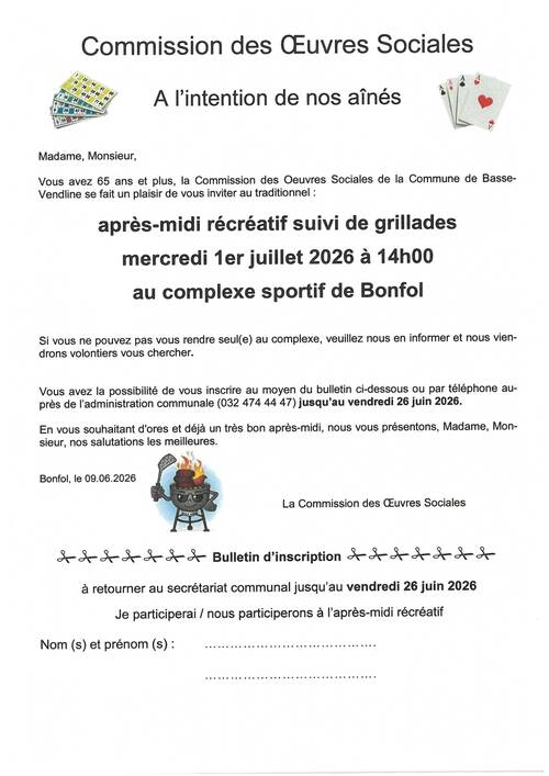 Après-midi récréatif des aînés