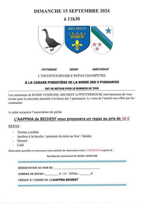 Repas champêtre Borne des 3 Puissances