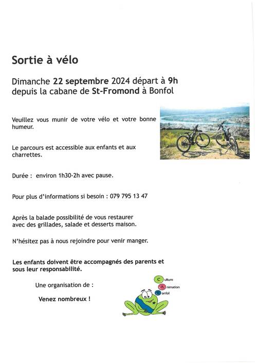 Sortie à vélo