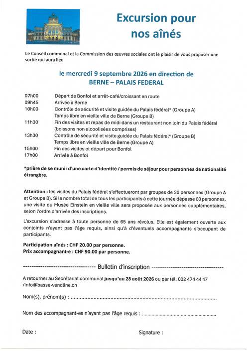 Excursion des ainés